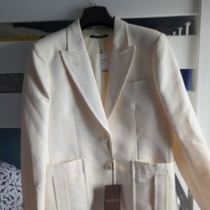 Gucci 46 white ivory blazer jacket